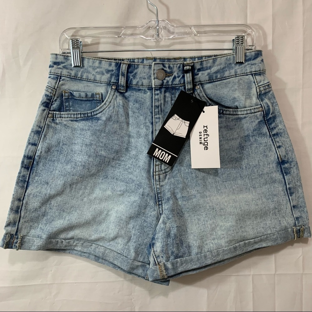 Refuge Womens Mom High Rise Denim Shorts